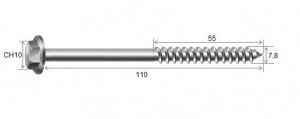 Parafuso Telha 5/16 x 110 CH10 RS7,8 mm Zc Bco - 10 peas